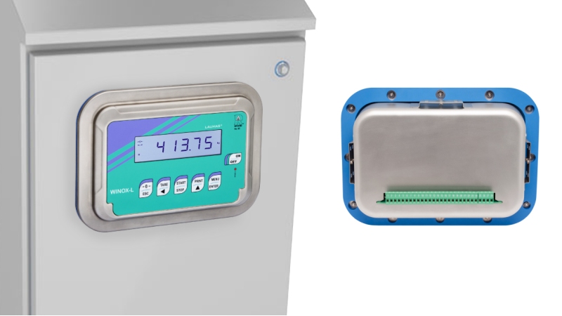The LAUMAS WINOX L/R 3A weight indicator, certified to 3-A Sanitary Standards