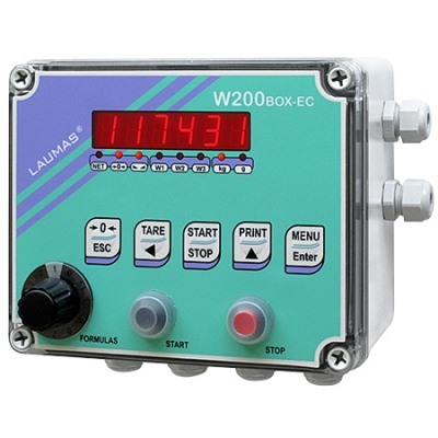 W200BOXEC - WEIGHT INDICATOR INTO IP64 BOX (for weighing and batching)